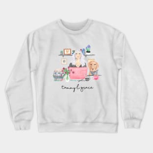 Watercolor Writer Workspace White or Gray Background Crewneck Sweatshirt